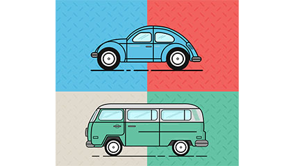 2 cartoon retro vector design vector material