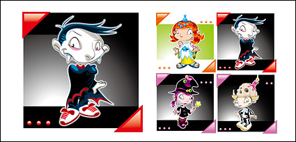 Halloween theme of the role of setting vector material