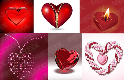 heart-shaped theme of the three-dimensional vector