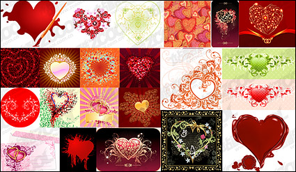 the heart-shaped theme vector