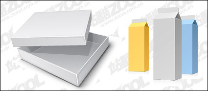 Beverage cartons and boxes blank vector material