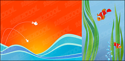 fish vector illustration background material