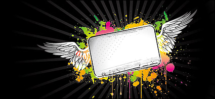 The tide of ink vector wings bulletin board material