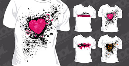 Trend of T-shirt template vector material