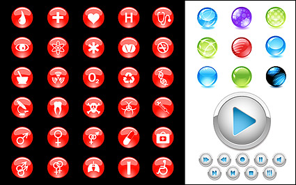 crystal circular icon vector material