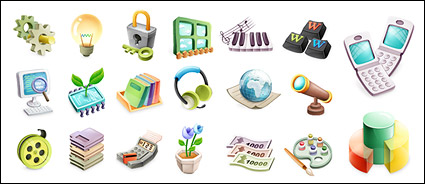 Cute exquisite three-dimensional icon vector material-2