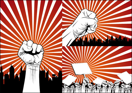 Fists protest Series Vector material