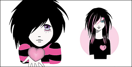 Cute Girl trend vector material