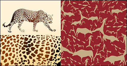 Vector background of leopard and animal material