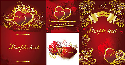 gold heart-shaped pattern vector