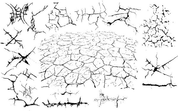 Series of black and white design elements vector material -2 (crack)