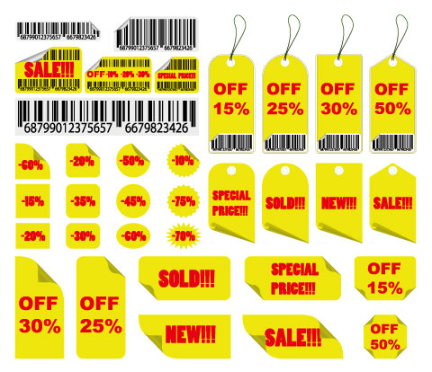 Yellow Sale Tag Vector material