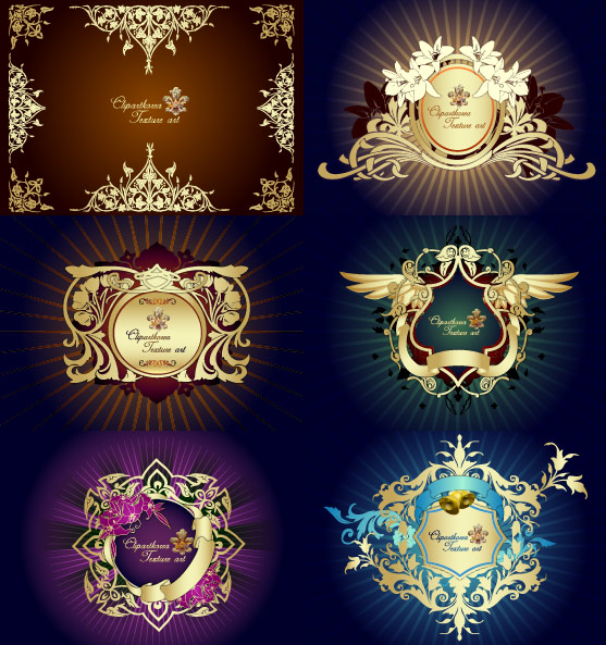 Patterns, borders, wings vector 