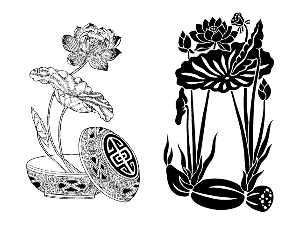 Lotus, lotus root vector