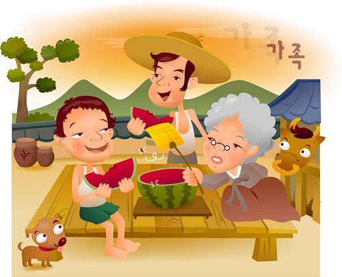 iClickart Cartoon Family illustrator vector material -2