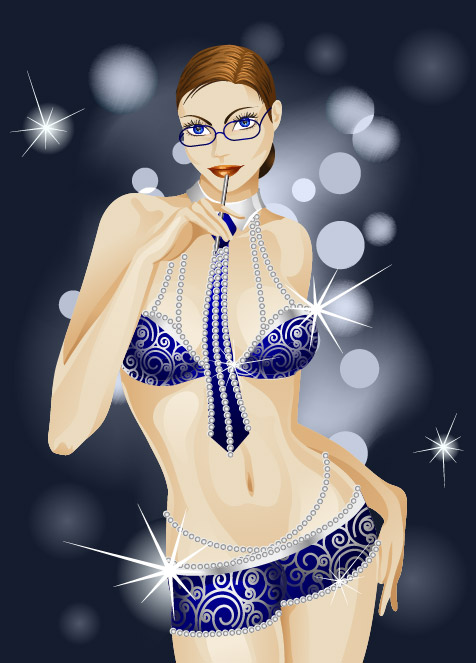 Underwear model vector material