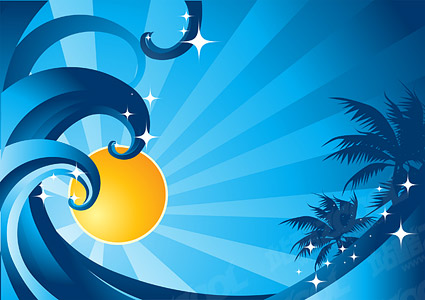 Solar wave vector coconut trees