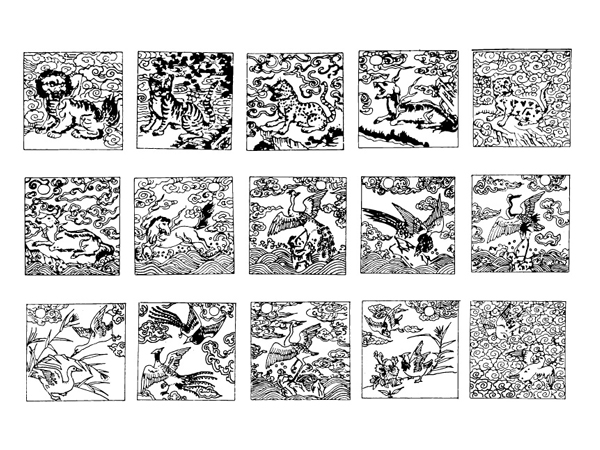 Chinese classical vector of the material 24