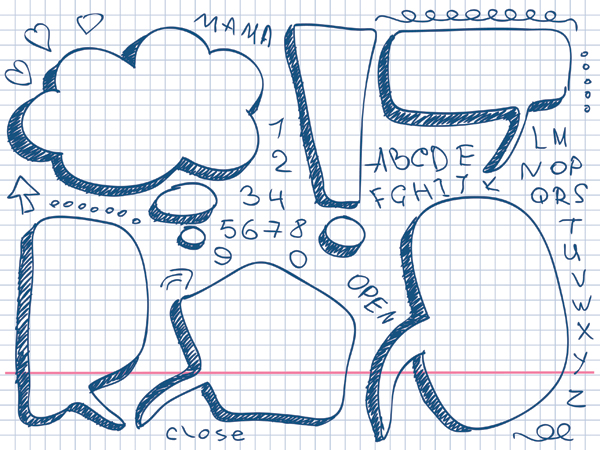 Lovely hand-painted bubble dialogue vector material