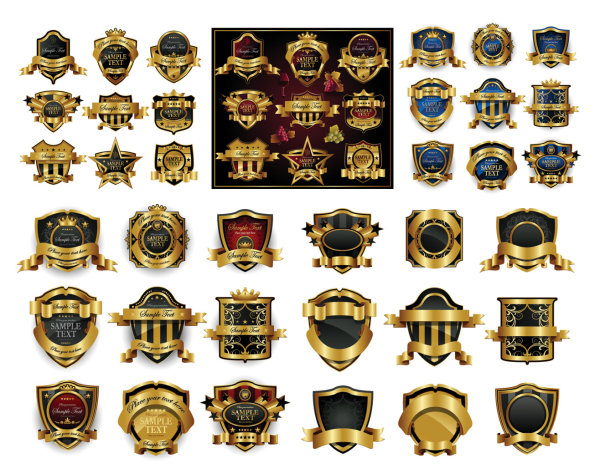 Vector ornate European-style label