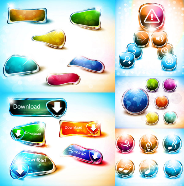 Colorful Dream Button Vector