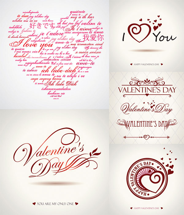 Valentine's Day Word Art graphics vector material 
