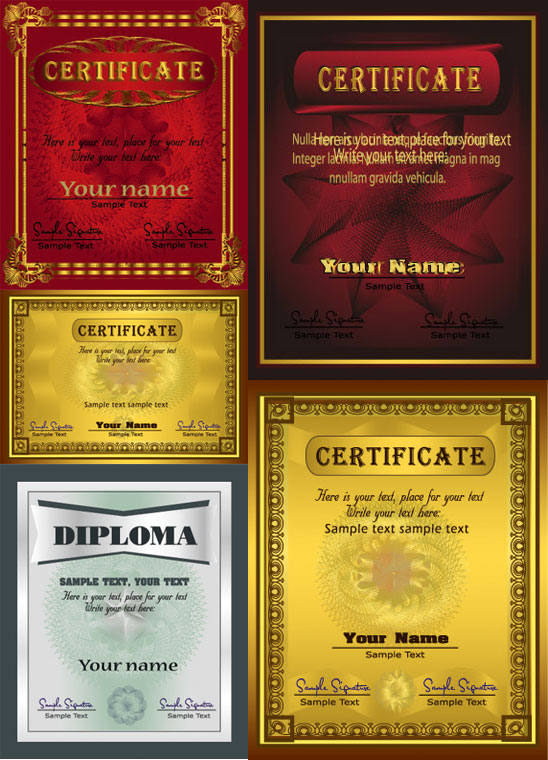 Gorgeous European diploma template - Vector