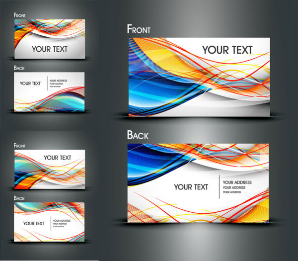Dynamic lines of the business card template - vector material