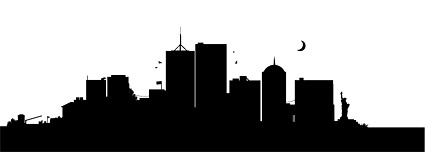 U.S. city, New York silhouette Vector