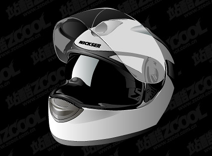 Vector realistic motorcycle helmet