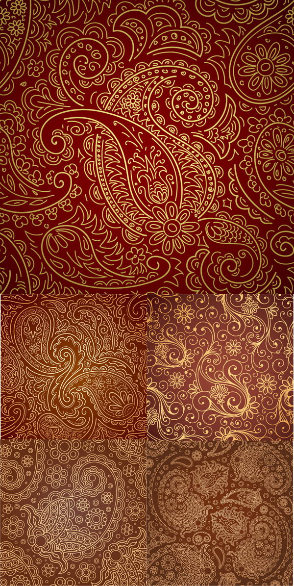 Five gorgeous pattern vector material