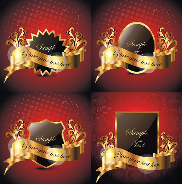 Gold ribbon graphics pattern