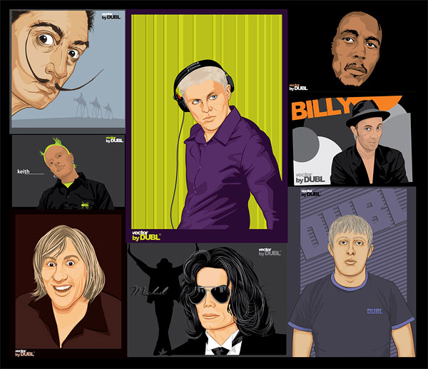 + + Portrait painting vector material + +