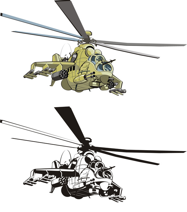 Combat helicopters - Doe - Vector 