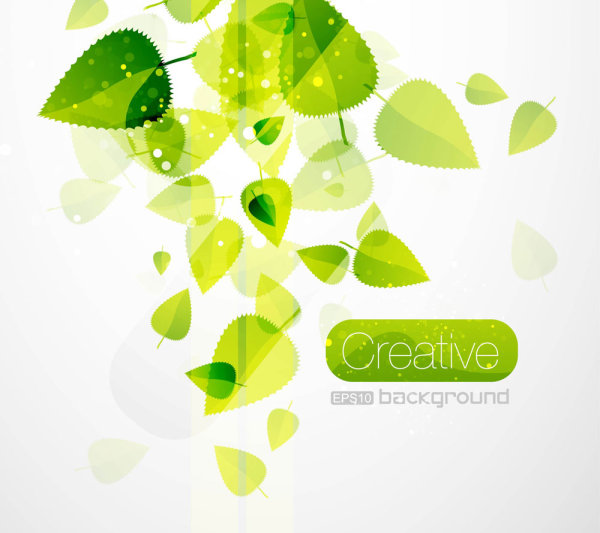 Spring green leaves 02-- vector material
