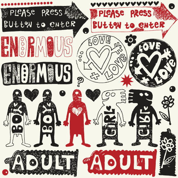 Hand-painted pattern vector material - 1