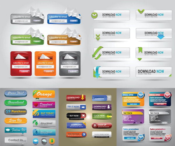 Web design elements vector material