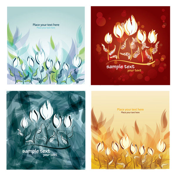 Hand-painted tulips vector material -2