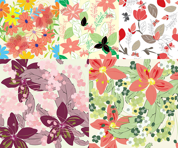 Pretty flower background vector material 