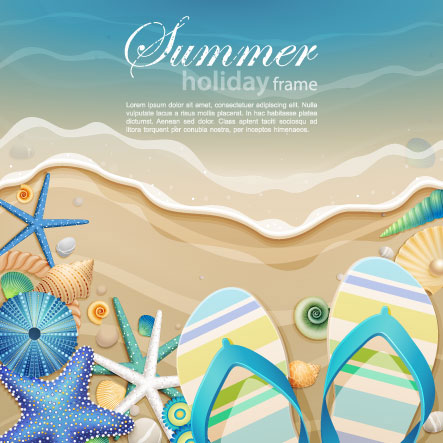 Exquisite cartoon ocean background 01 - vector