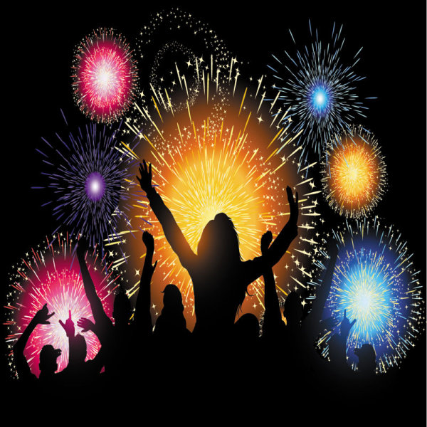 Festive fireworks 01 - vector material