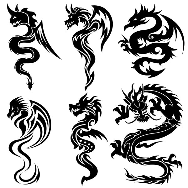 Dragon-shaped patterns 07 - vector material