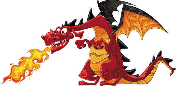 Cartoon dragon image 01 - vector material