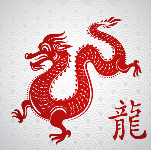 Chinese Dragon Paper Cutting - vector material
