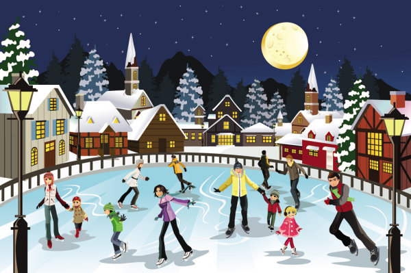 The Christmas scenario illustrator 04 - vector material
