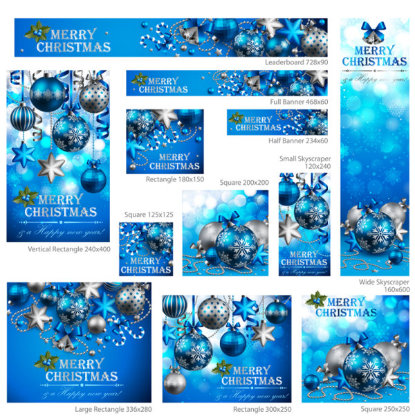 Exquisite Christmas promotional material 02 - vector material