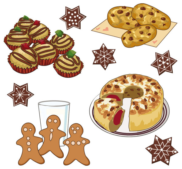 Cartoon pastries 04 - vector material