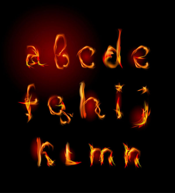 Flame Alphabet 02 - vector material