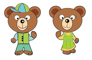 Cute cartoon bear vector material