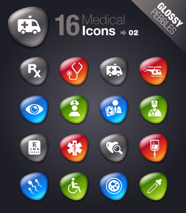 Smooth soft stone icon 03 - vector